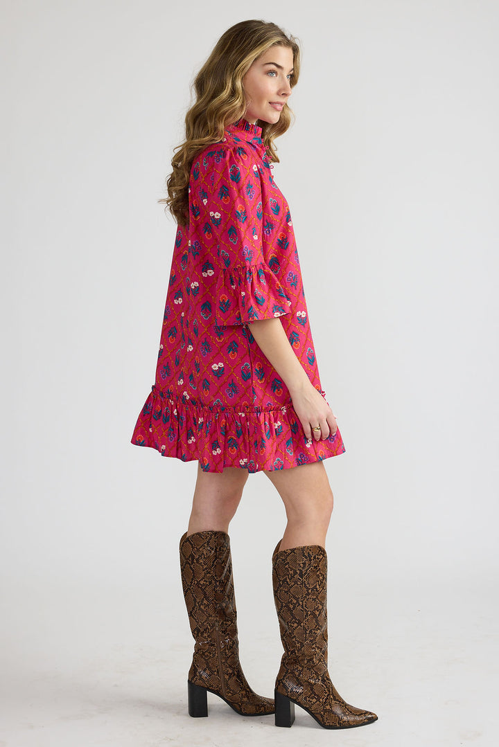Chelsea Dress | Fuchsia Lattice