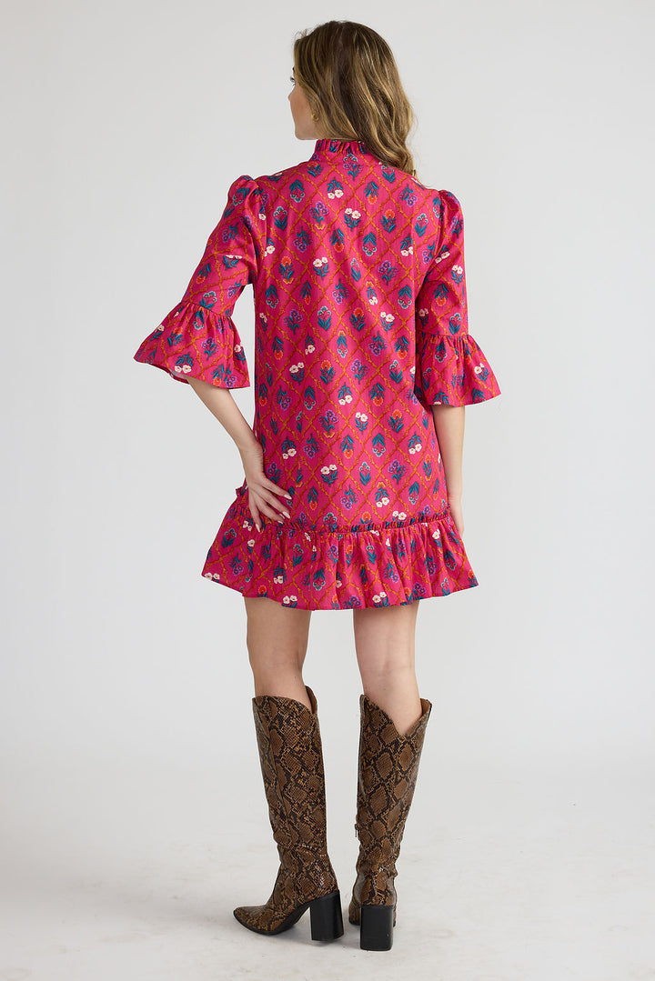 Chelsea Dress | Fuchsia Lattice