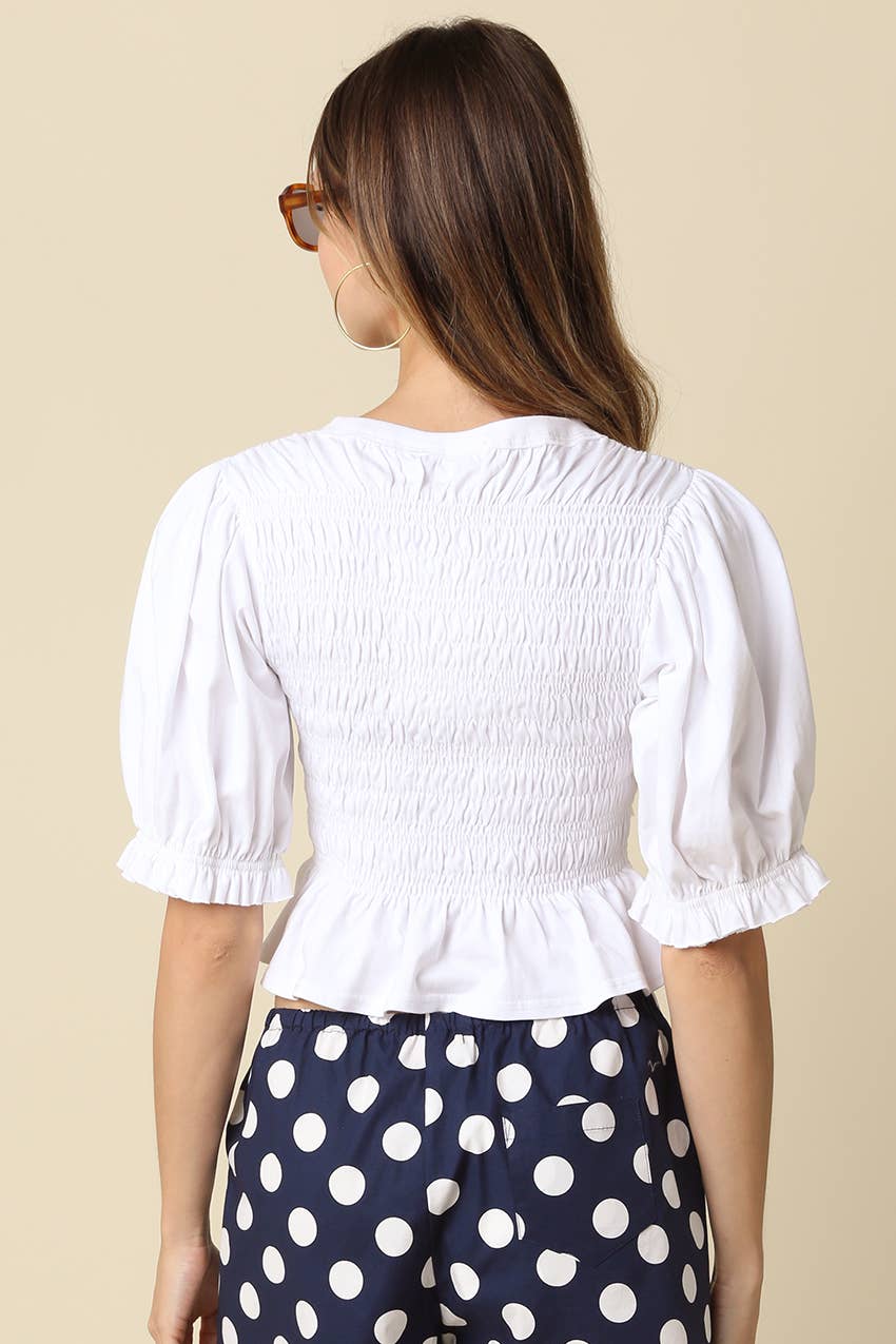 Clara Smocked Puff Sleeve Top