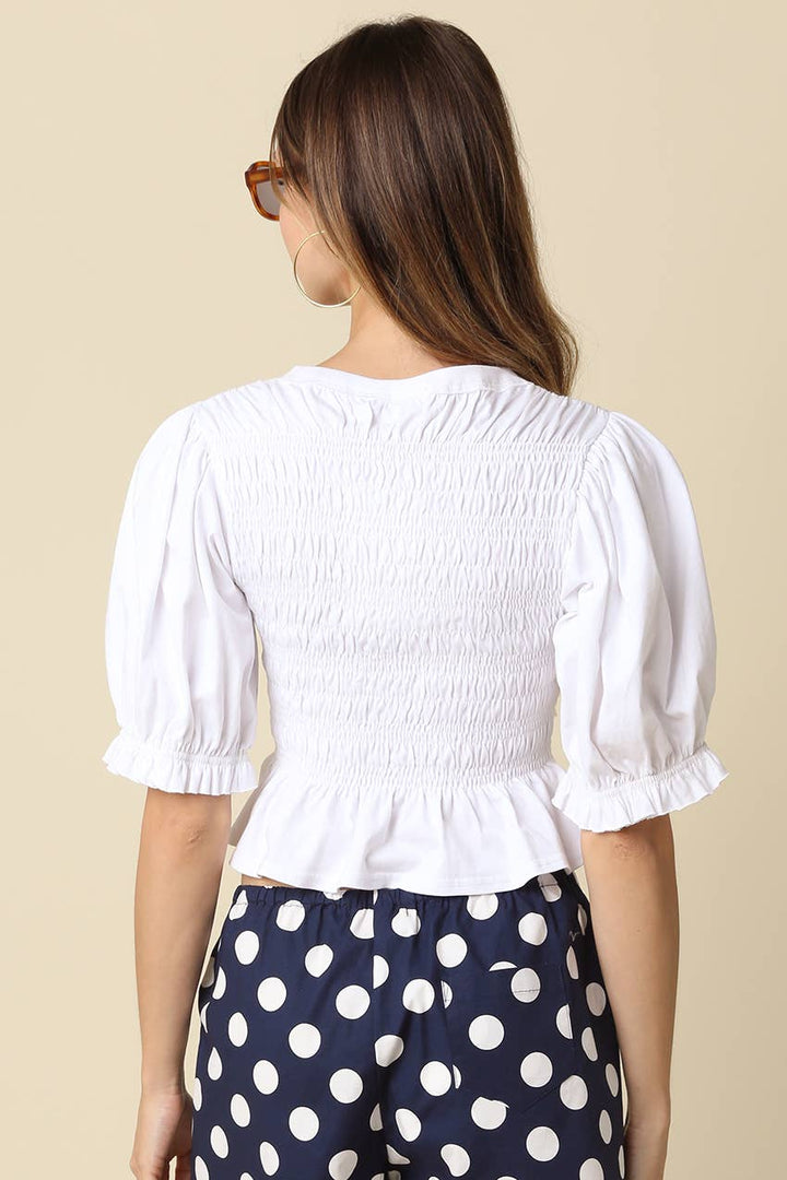 Clara Smocked Puff Sleeve Top