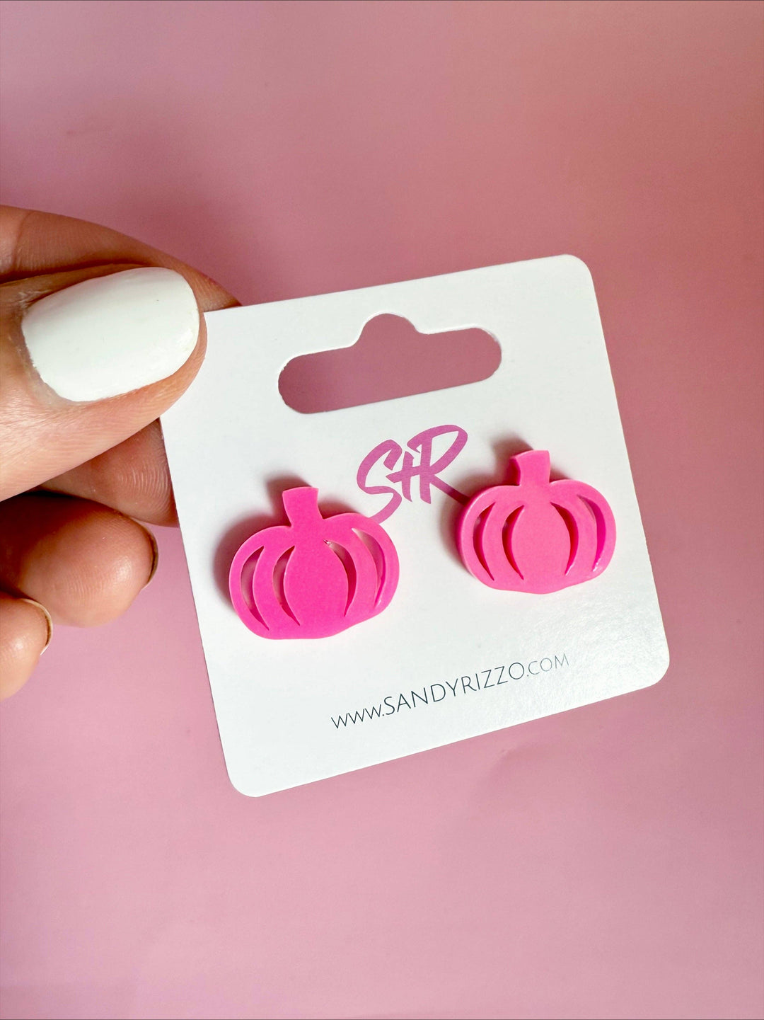 Hot Pink Pumpkin Stud