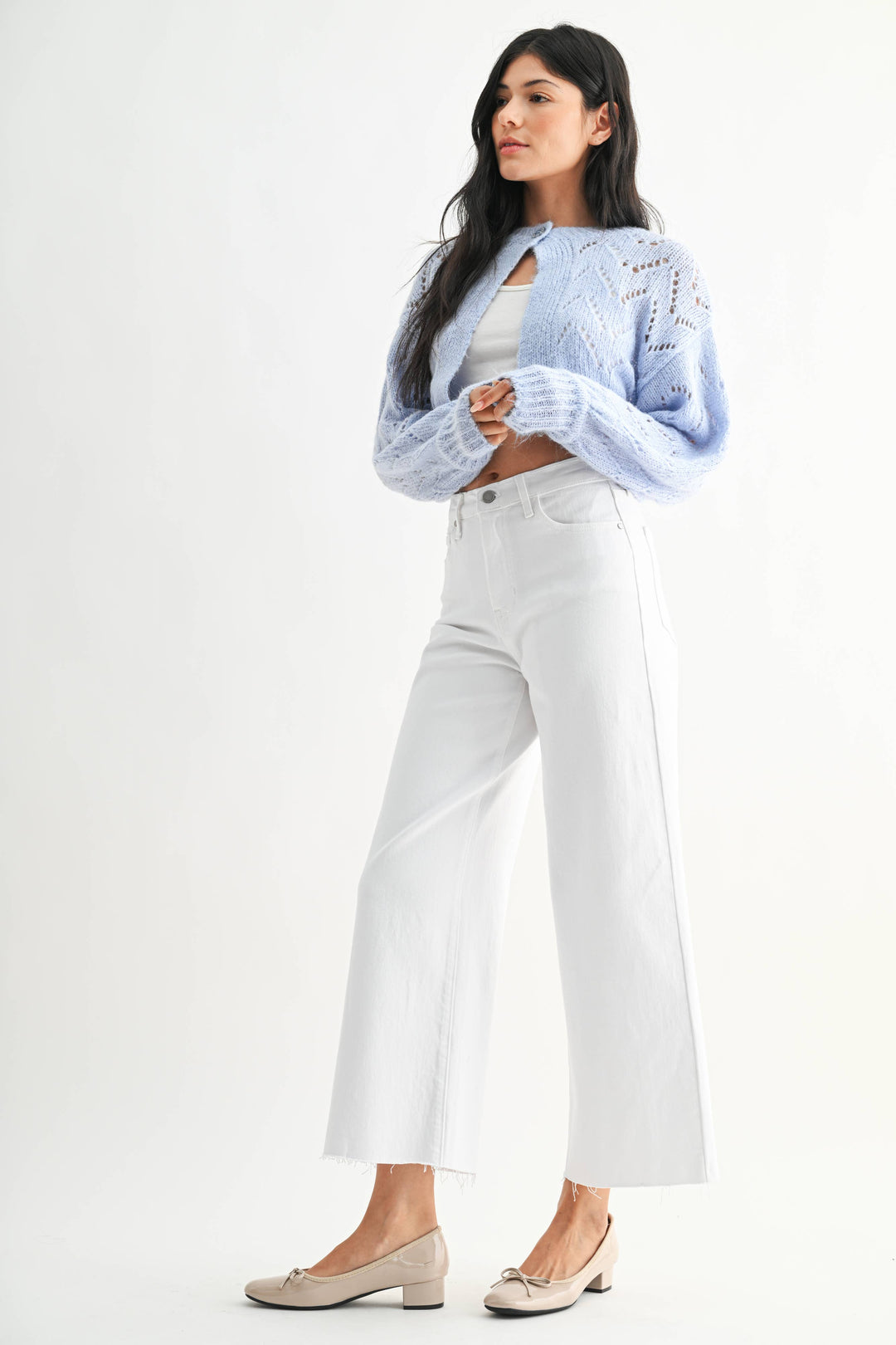 Scissor Cut Wide Leg | Optic White