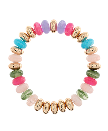 Sorento Rondelle Beaded Bracelet | Multi &amp; Gold