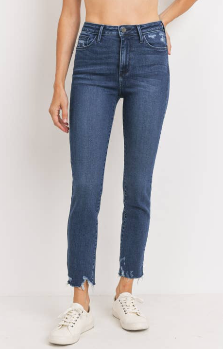 Hi Rise Slim Straight - Dark Denim