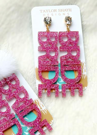 Bride Earring | Barbie Pink Glitter