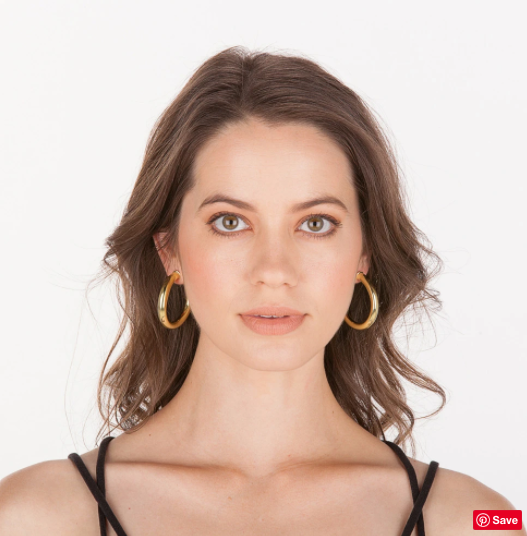 Sheila Fajl Large Chantal Hoop Earrings | SHINY GOLD