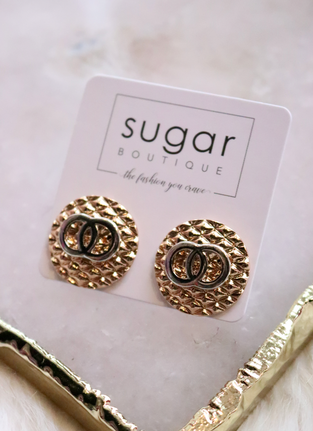 Quilted Perfection Stud | Gold