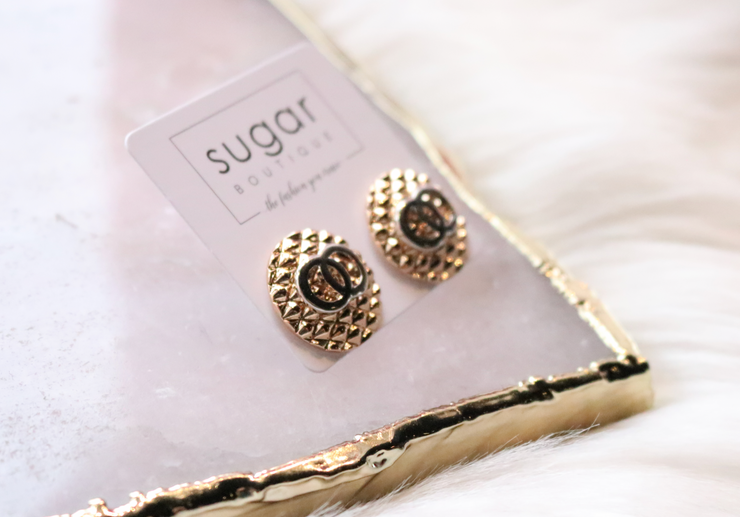 Quilted Perfection Stud | Gold