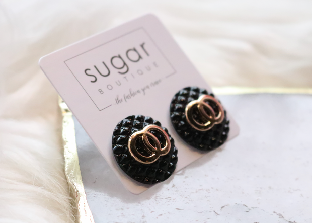Quilted Perfection Stud | Black