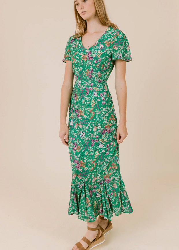 Barrett Dress | Green Meadow Floral -