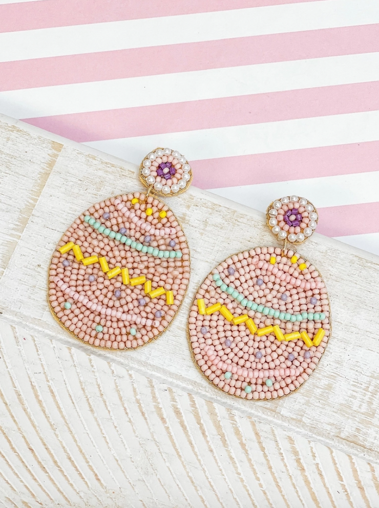 Easter Egg Beaded Dangle Earring