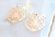 Gold Tiger Filigree Earring