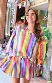 Rainbow Stripe Skort