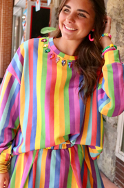 Rainbow Stripe Skort