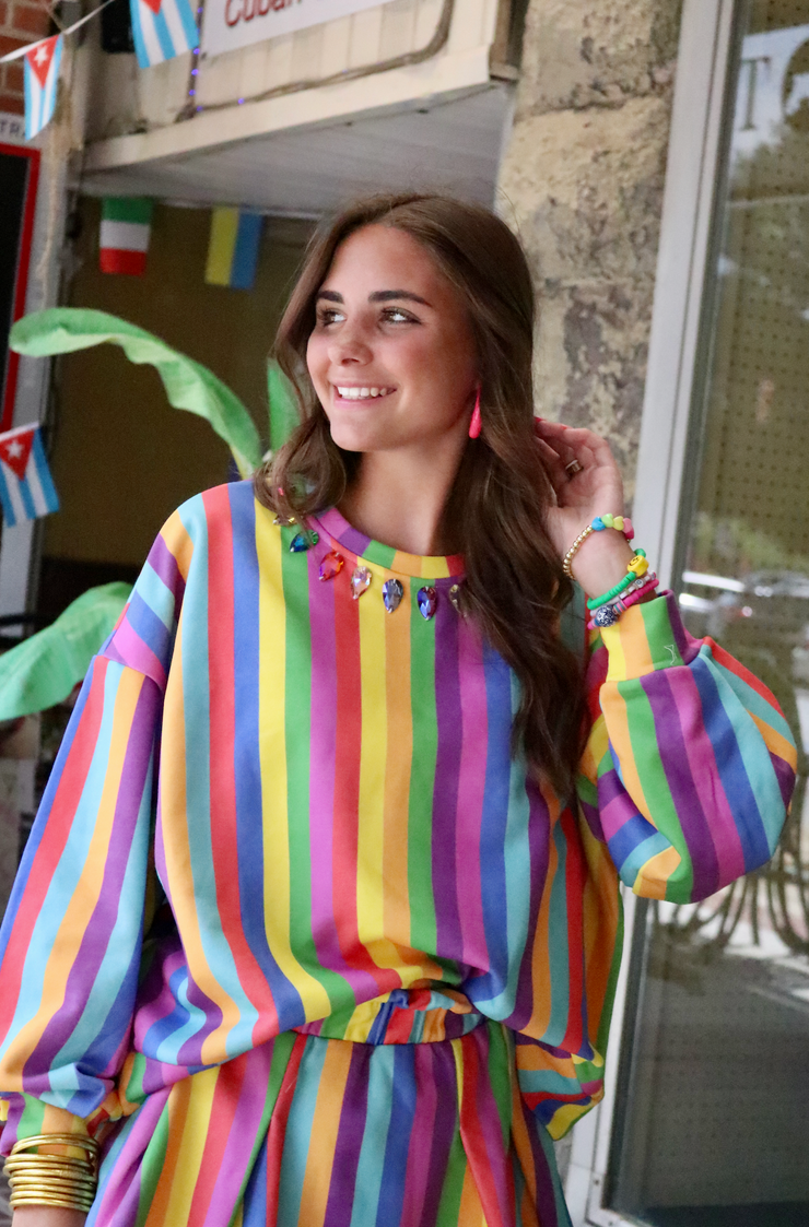 Rainbow Stripe Skort