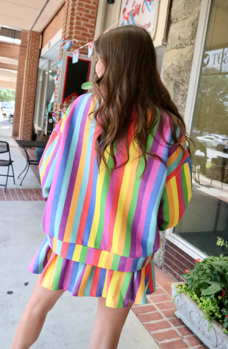 Rainbow Stripe Skort