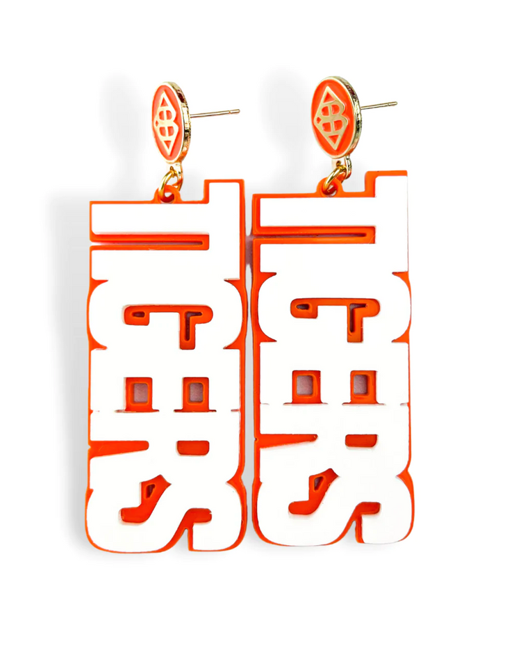 White and Orange TIGERS Earring