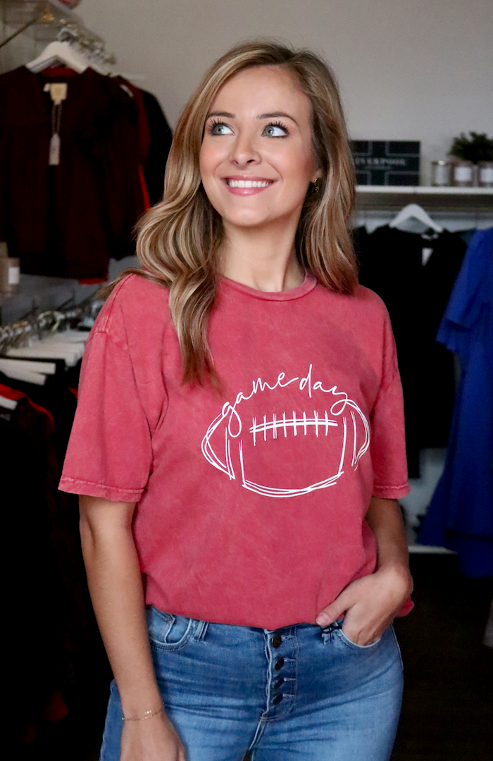 Gameday Mineral Wash Tee | Cardinal