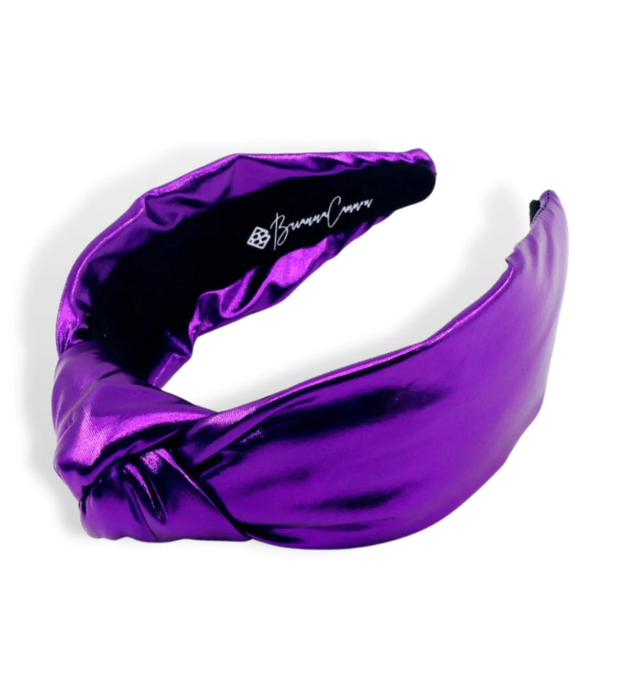 Purple Puff Metallic Knotted Headband
