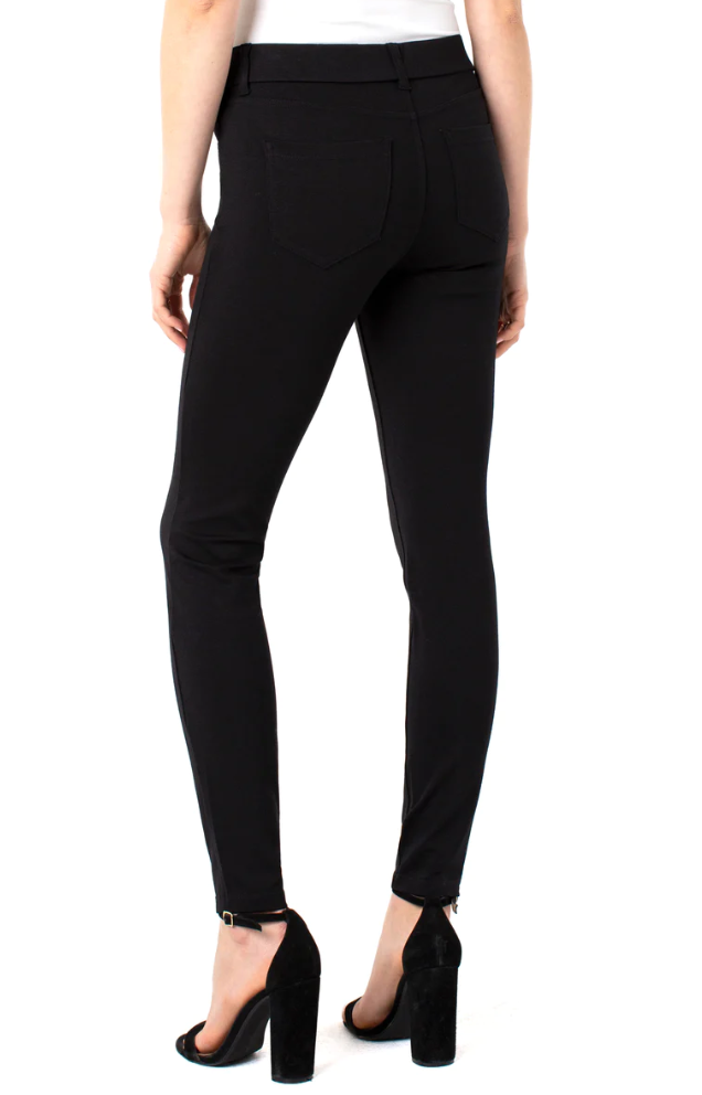 Gia Glider Pull On Stretch Ponte Pant | Black