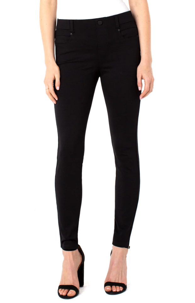 Gia Glider Pull On Stretch Ponte Pant | Black