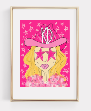 Kappa Delta Pink Funky Cowgirl Print | 8 x 10