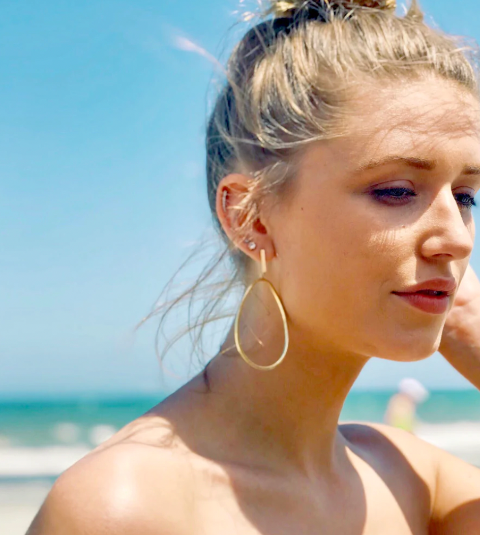 Twisted Oval Hoop Earrings