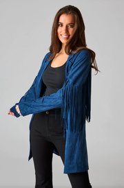 Dutton Fringe Cardigan | Navy - S,M