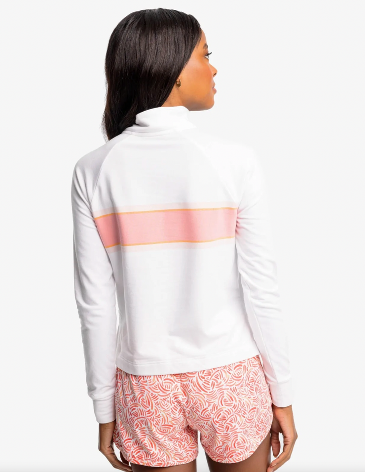 Women's Bridget Chest Stripe Quarter Zip Pullover - XL