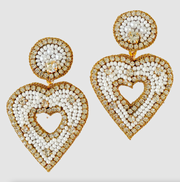 Pearl Open Heart Earrings