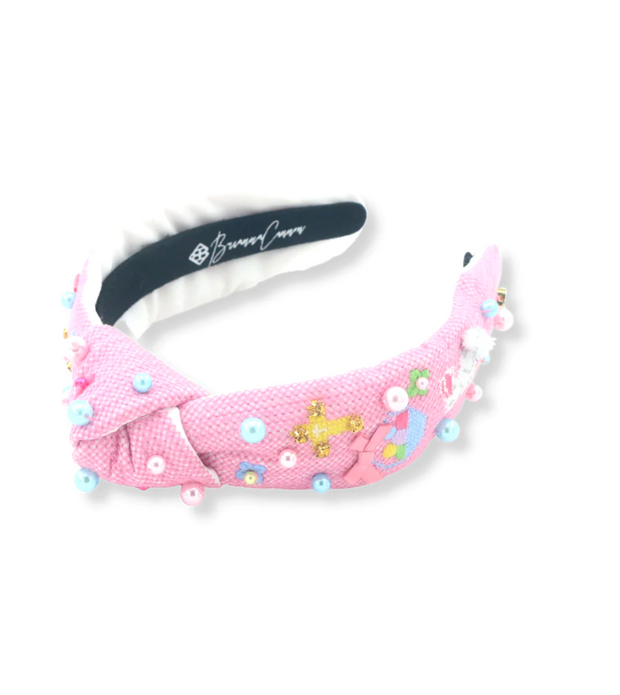 Child Size Pink Easter Cross-Stitch Headband