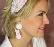 Pink Bunny Acrylic Earring
