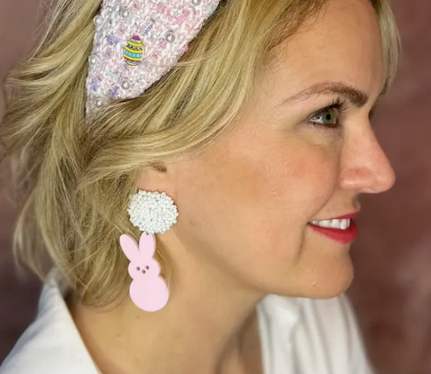 Pink Bunny Acrylic Earring
