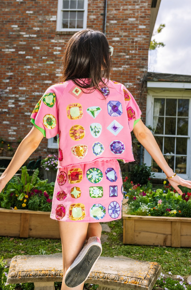 Green & Pink Rainbow Jewel Top