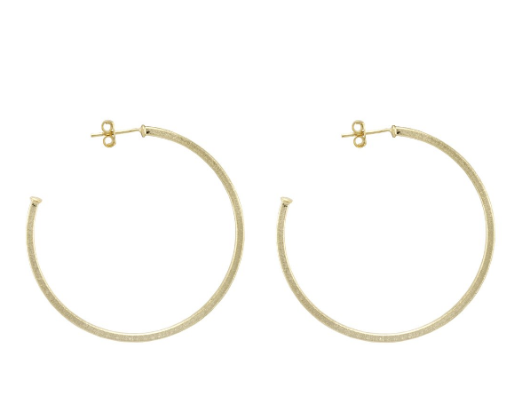 SF Perfect Hoops - 18k Brushed Gold Plated
