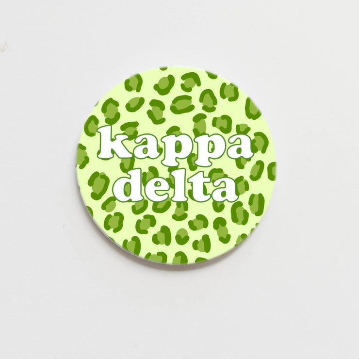 Kappa Delta Cheetah Greek Button - 3.00 inch