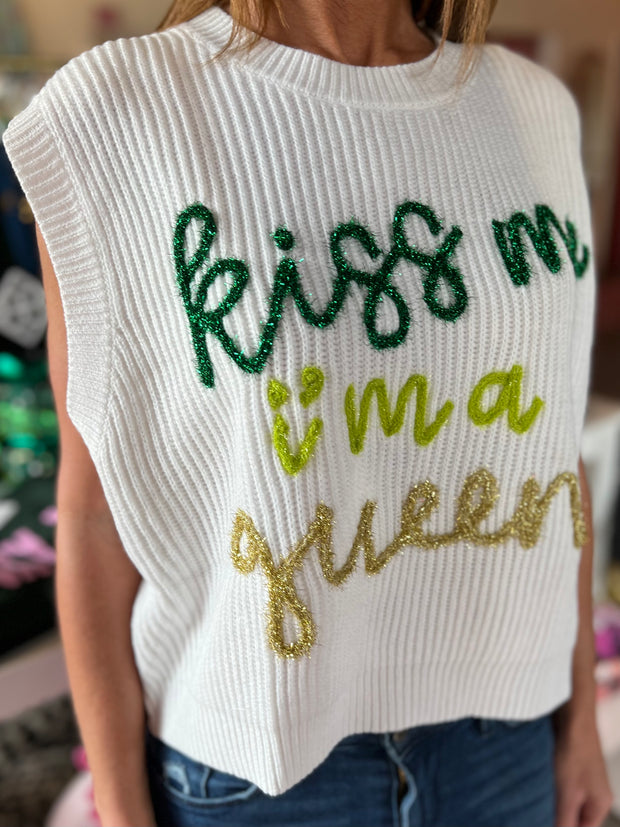 Kiss Me I'm A Queen Sleeveless Sweater