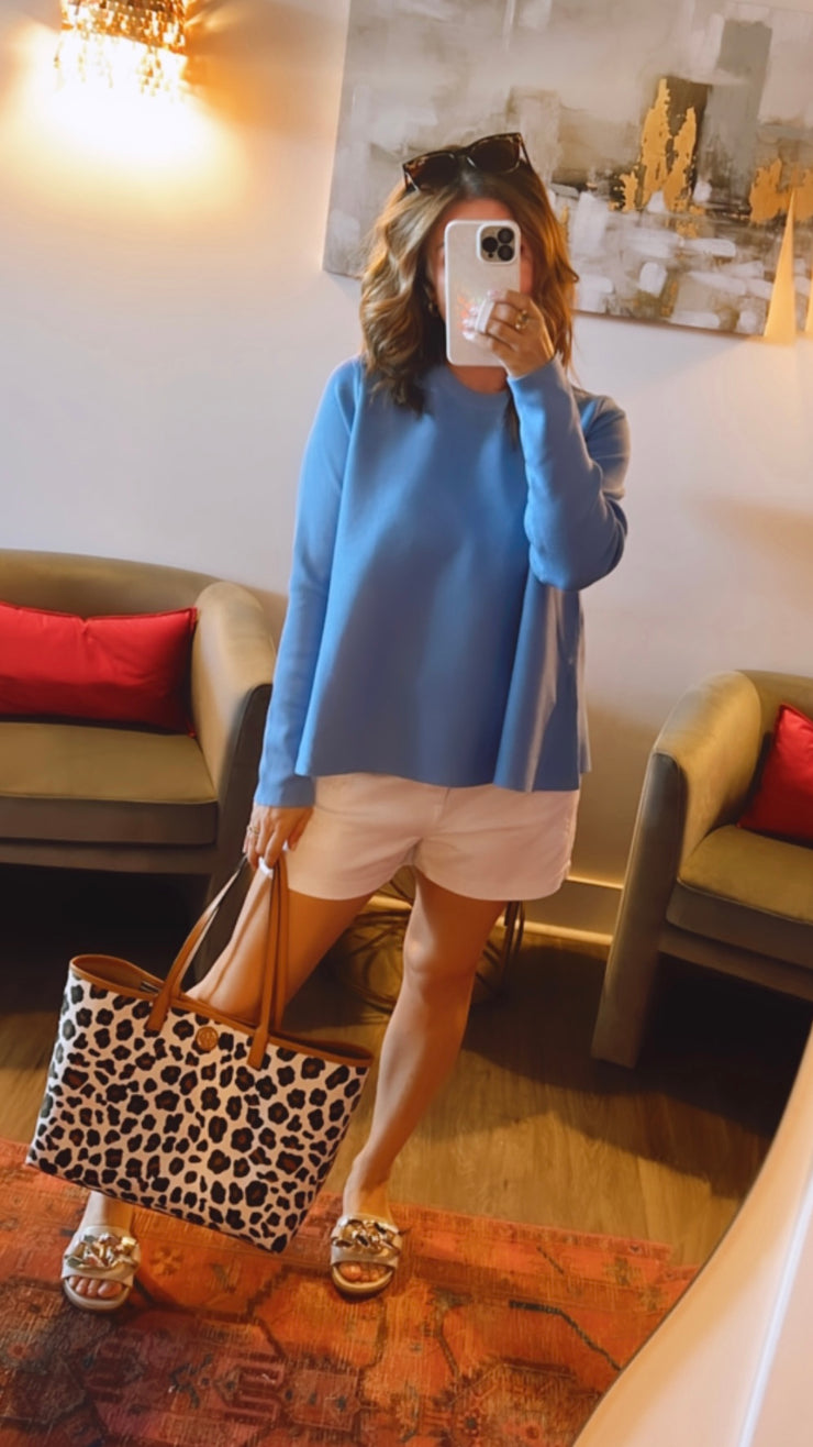 Country Club Swing Sweater | Baby Blue - SMALL