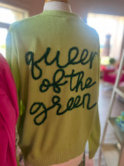 Queen of The Green Sequin Golf Cardigan - XS,S,M