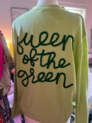 Queen of The Green Sequin Golf Cardigan