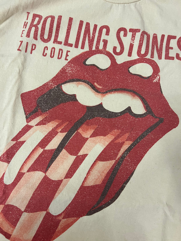 Rolling Stones Zip Code Off Distressed Tee - ONE SIZE