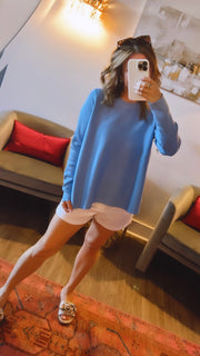 Country Club Swing Sweater | Baby Blue - SMALL